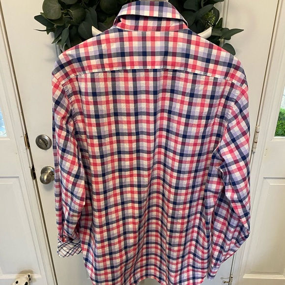 TAILORBYRD Gingham Micro Plaid Button Down Shirt LS XL - Picture 2 of 7